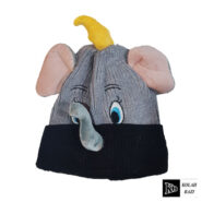 کلاه تک بافت بچه گانه مدل فیل طوسی مشکی