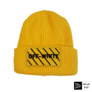 کلاه تک بافت زرد آف وایت